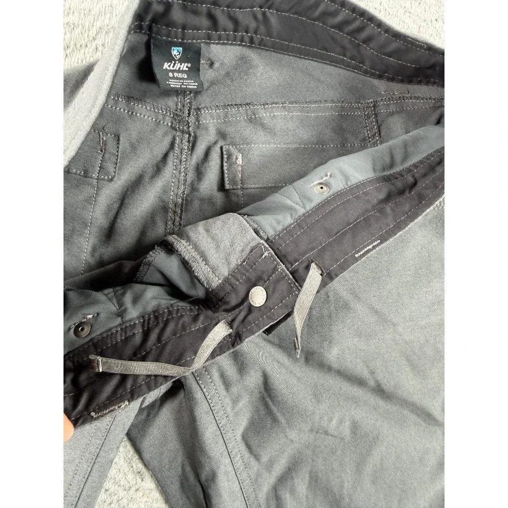 Kuhl Trekr Pants Womens 8 Gray Logo Nylon Mid Rise Straight Leg Hiking Camping